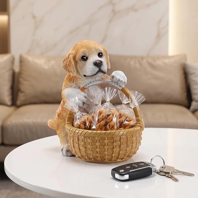Dog Resin Storage Basket, Desktop Organizer for Remote & Keys, Cute Home Decor Tray, Ideal present for Pet Lovers.(Labrador)