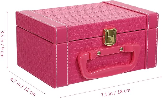 Jewelry Storage Case and Makeup Organizer Box Pink Portable Jewelry Box for Women Cosmetic Storage with Music Feature and Multiple Compartments