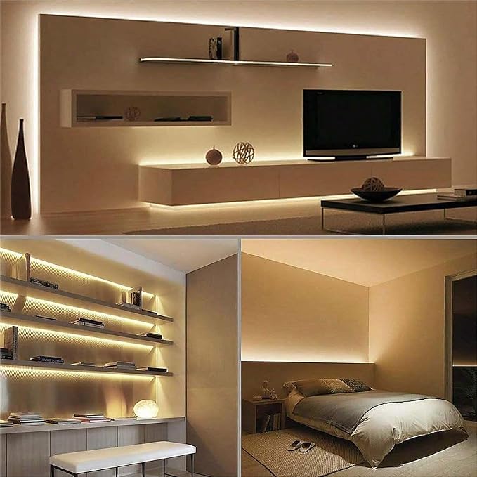 ZSLAIFU A 5V USB LED Light Strip, COB LED Strip Lights, Warm 5V LED Lights, Small LED Strip Light, TV Lights for TV Under Cabinet Kitchen Living Room Shelving or Displays (Warm 6.56ft)