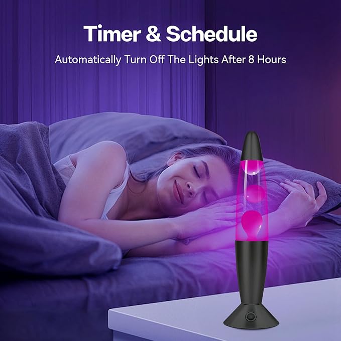 16" Black LED Liquid Motion Lamps, 17 Colors Changing Lamp with Remote, Mood Night Light for Kids Adults, Relaxing Nightstand Table lamp for Bedroom Living Room, Birthday Christmas Gifts (Blue Wax)