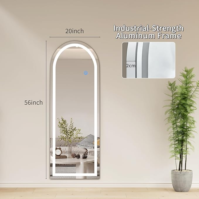 Koonmi Full Length Mirror with LED Lights 56"x20"