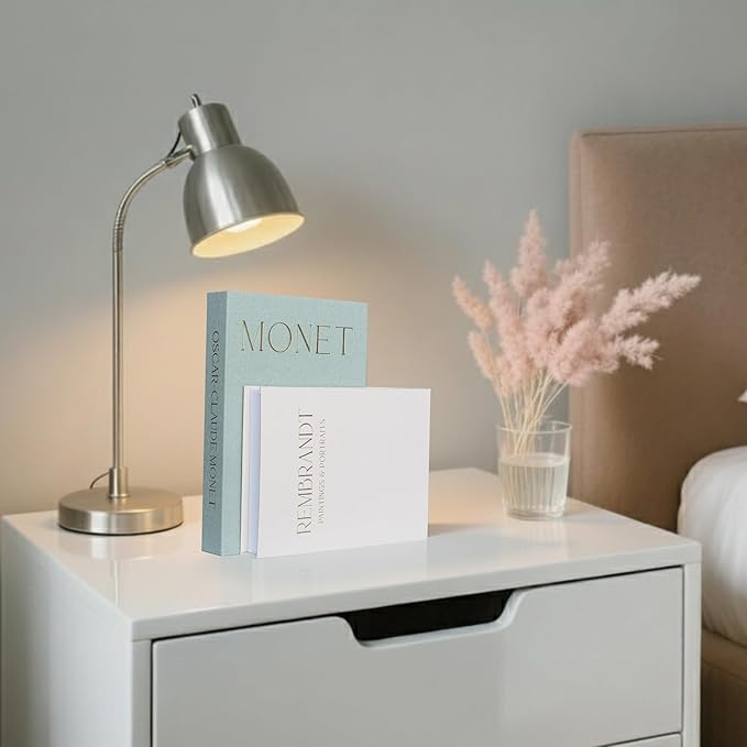 Decorative Books for Home Decor - Faux Decor Book Storage Box for Decoration - Set of 2 Linen Fake Book