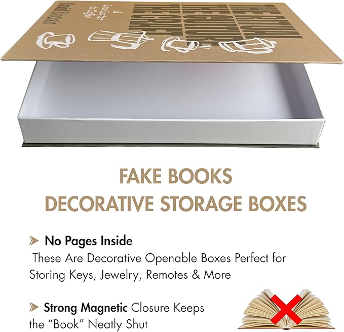 MESMOS Set of 2 Faux Decorative Coffee Table Books, Fake Book Storage Boxes for Home Decoration & Bookshelf Decor, Aesthetic Console Table Decor, Drinks Edition