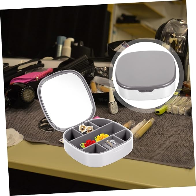 LIFKOME 2pcs Box Jewelry Box Mirror Travel Case for Jewelry Organizer Pu Watch Storage Earrings Holder Makeup Organizer Case