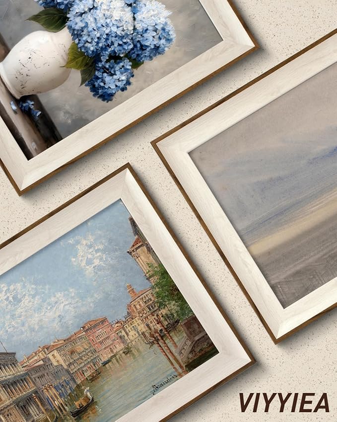VIYYIEA Vintage Framed Wall Art for Living Room, Venice II Canvas Prints, Oil Painting Home Decor, Architecture Picture, Bathroom Wall Decor Gifts for Friends or Family - 16L x 12W