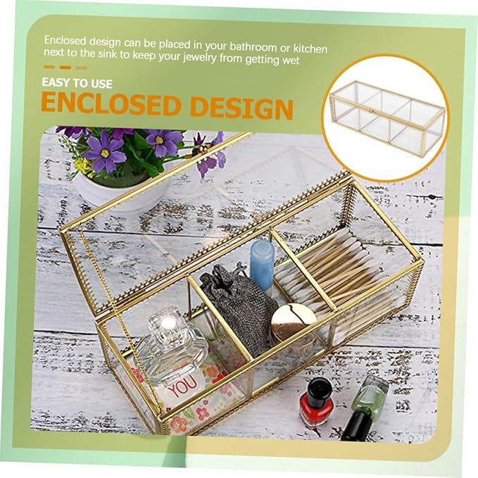 BESPORTBLE Jewelry Box Compartments Organizer for Vanity Storage Organizer Makeup Brush Holder