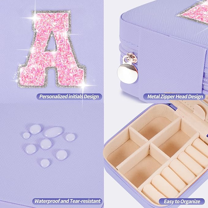 Uygafly Christmas Gifts for Teens Girls - Gifts for Teen Girl Trendy Stuff,Birthday Gifts for 5 6 7 8 9 10 11 12 13 14 15 Year Old Girls,Cute Travel Jewelry Case Small Box | Lavender,A