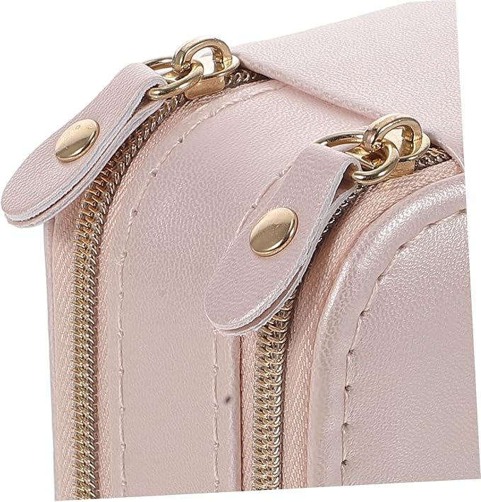 Box Necklace Jewelry Box Ring Jewelry Box Ring Organizer Box Travel Jewelry Organizer Earring Box Organizer Makeup Train Bag Travel Jewelry Case Portable Small Jewelry Organizer Pu ( Color : Pink , Si