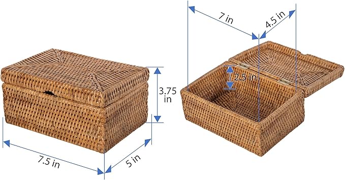 La Jolla Rattan Storage Box for Wet Wipes, Jewelery and More (Honey-Brown)