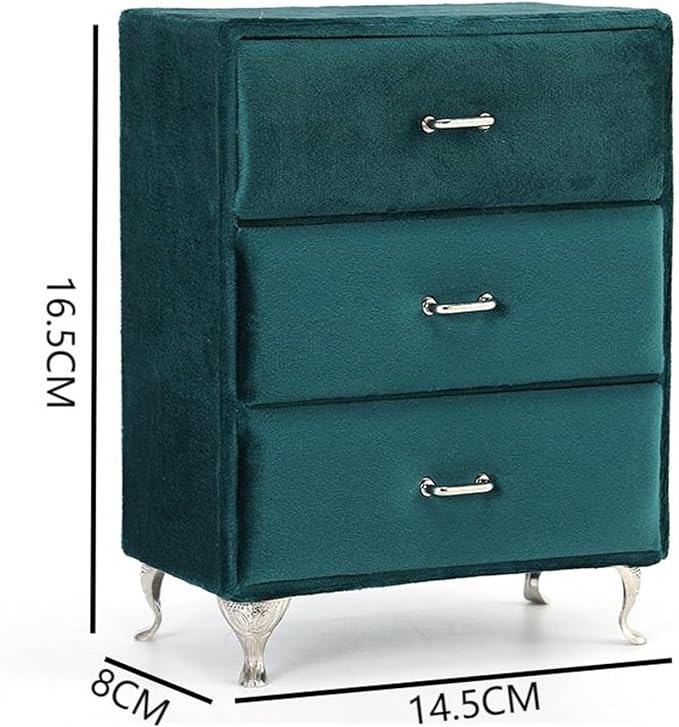 Jewelry Box Flannel Jewelry Organizer Small Sofa Shape Jewelry Organizer Makeup Mirror Ring Organizer Jewelry Makeup Organizer for Earring Ring Necklace Bracelets (Color : Green, Size : E)