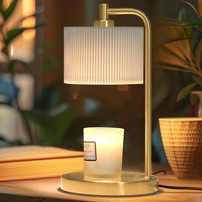 NITOWOLF Candle Warmer Lamp with Timer, Dimmable Wax Warmer Lamp Candle Lamp for Scented Candles with Bulbs, Mothers Day Gifts for Mom, Birthday Gifts for Women (Gold)