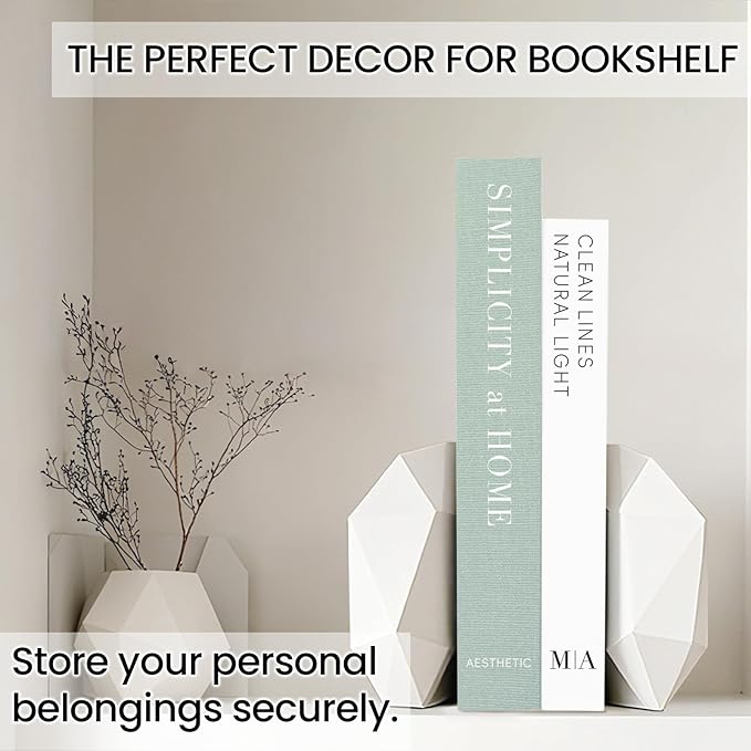 Modern Decorative Books for Home Coffee Table Decor - Fake Books Storage Box for Decoration - Set of 2 Faux Book Photo Storage Keepsake Box for Room Bookshelf Decor, Sage