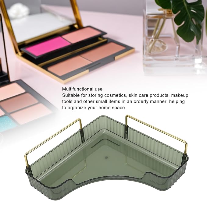 2-Tier Corner Bathroom Counter Organizer, Countertop Perfume Tray and Vanity Organizer, Makeup Cosmetic Storage, Skincare Storage Tray for Vanity Organizer, Corner Storage Organizers(#3)