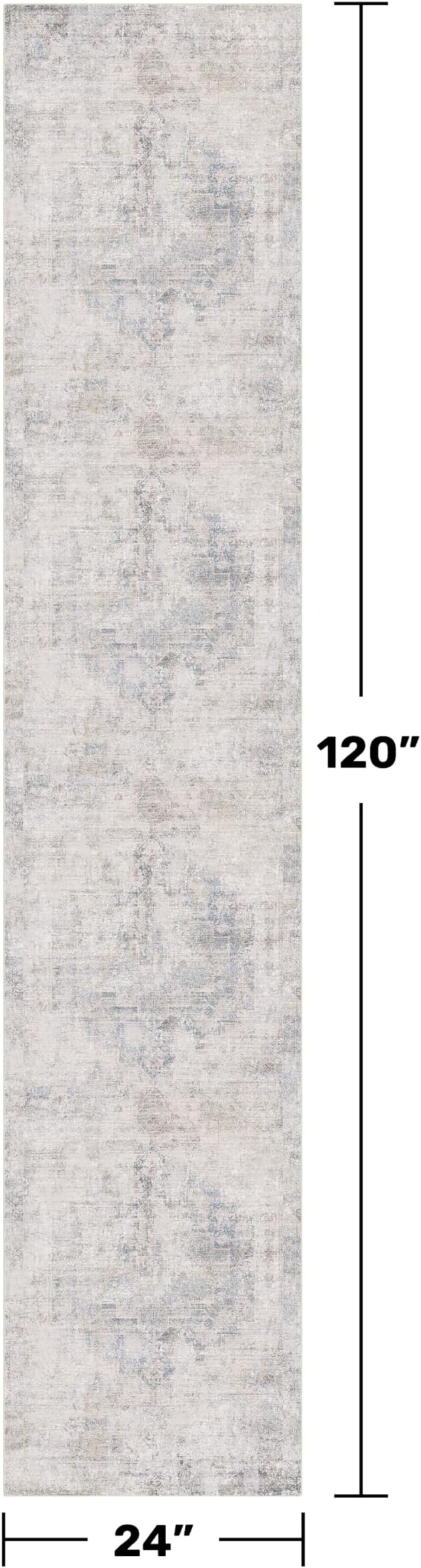 Hazo Haus Non Slip 10ft Long Hallway Runner Rug - Blue and Gray 2 x 10 Runner Rug, Washable & Waterproof 2x10 Kitchen Floor Mat - Modern Abstract Design Décor
