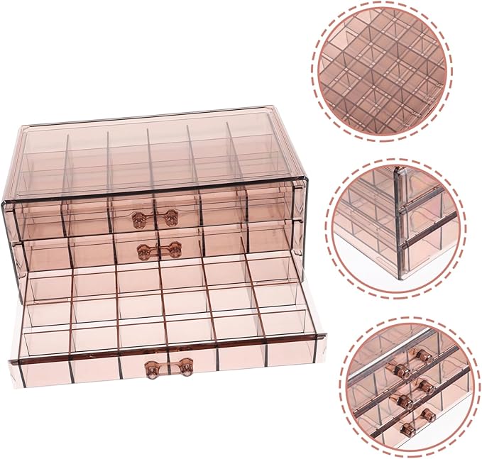 Transparent Jewelry Display Box Compartments for Earrings and Necklaces Organizer for Makeup and Jewelry Storage Design for Vanity Bathroom Countertop