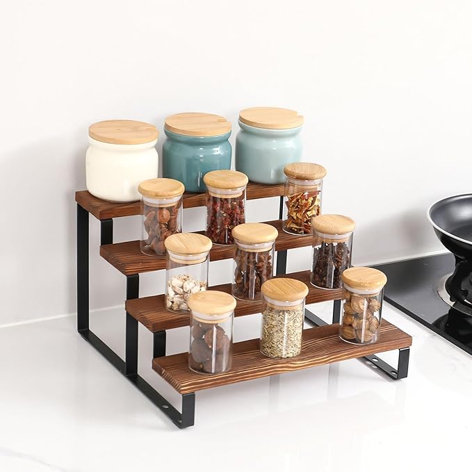 Wooden Cologne Organizer For Men, 4 Tiers Cologne Stand Shelf, Perfume Organizer Holder, Fragance Display Storage Rack, Gift For Men