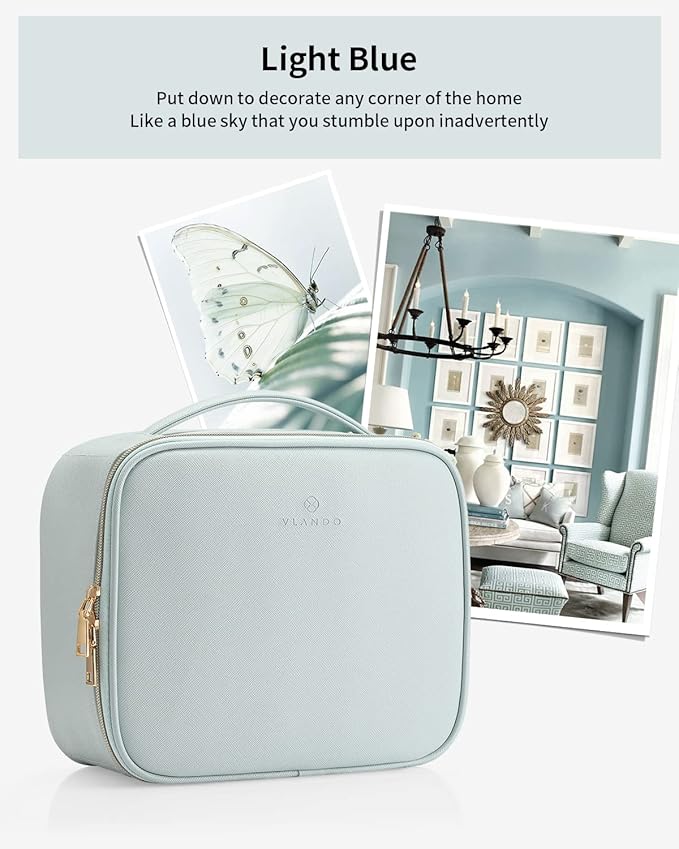 Vlando Make up Bag for Travel and Small Jewelry Case for Girl Gift,Earrings Necklace Ring Box