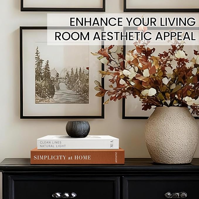 Modern Decorative Books for Home Coffee Table Decor - Fake Books Storage Box for Decoration - Set of 2 Faux Book Photo Storage Keepsake Box for Room Bookshelf Decor, Brown
