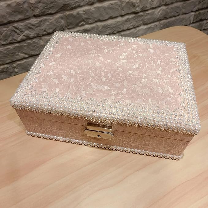 Makeup Organizers Modern Large Luxury Jewelry Box Wooden Jewelry Box Princess Earrings Box Earrings Jewelry Storage Box with Lock Jewelry Case