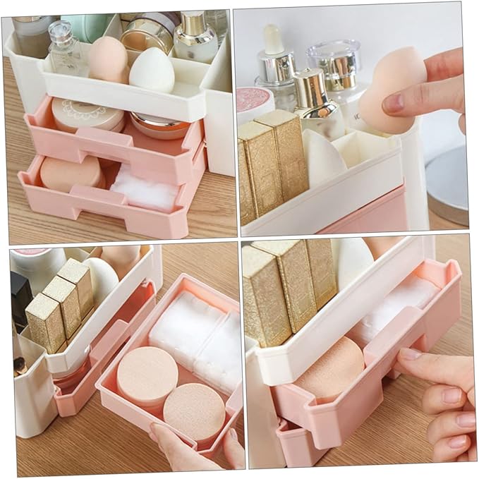 Desktop Jewelry Storage Box Drawer 1 Piece Makeup Organizer Compact Cosmetic Storage Case for Rings Earrings and Bracelets for Vanity Table Organization
