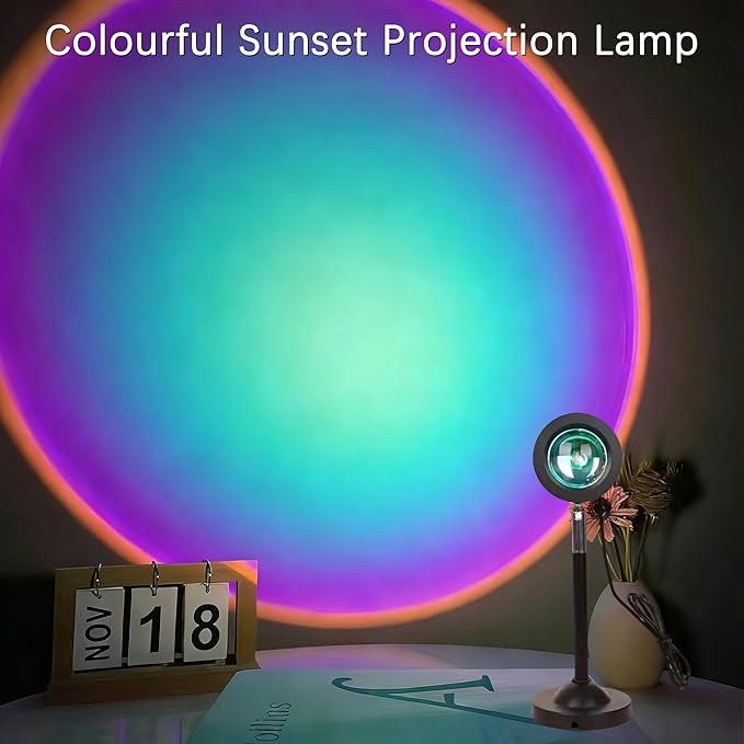 Sunset Lamp with APP & Remote Control,16 Colors Night Light 180° Rotation Rainbow 4 Modes Setting for Photography/Selfie/Party/Home/Living Room/Bedroom Decor, Gifts Women