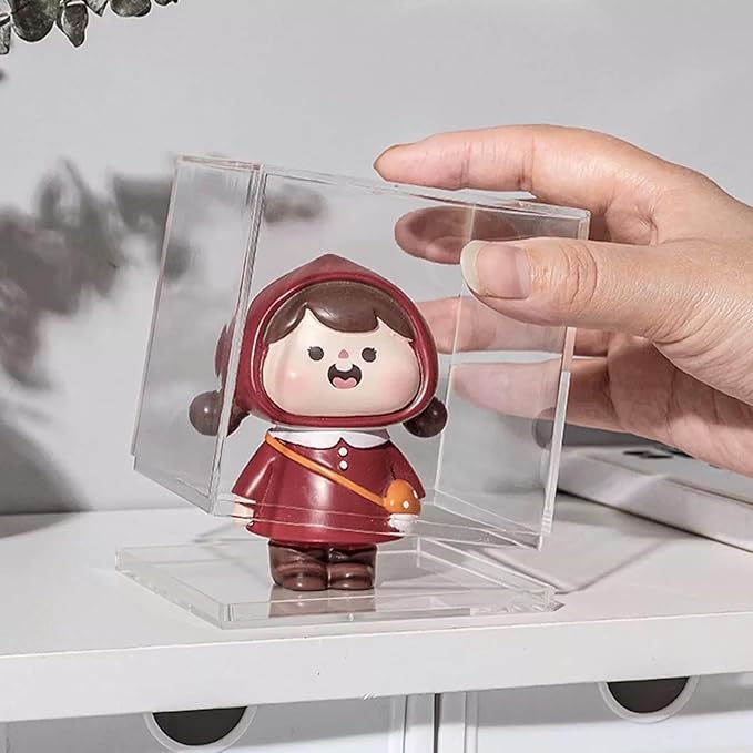 KissYou Acrylic Box with Lid, Clear Boxes for Display 4 Pack Transparent Square Cube Small Storage Boxes for Graduation Wedding Birthday Party Candy Boxes