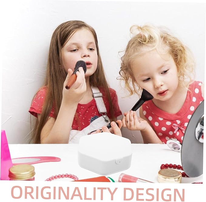 SOLUSTRE Portable Travel Jewelry Box Makeup Storage Mirror Earring Holder Mini Organizer for Women Fashion White