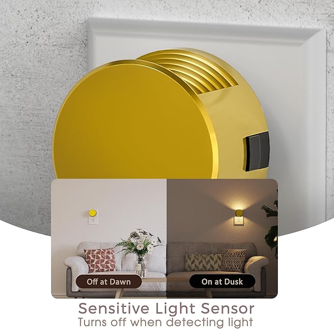 Briignite Night Lights Plug into Wall [2 Pack], Dusk to Dawn Sensor Nightlight, Brightness Adjustable, 3000K Soft White, Dimmable Plug in Night Light for Bathroom,Bedroom, Hallway, Stairs, Kitchen
