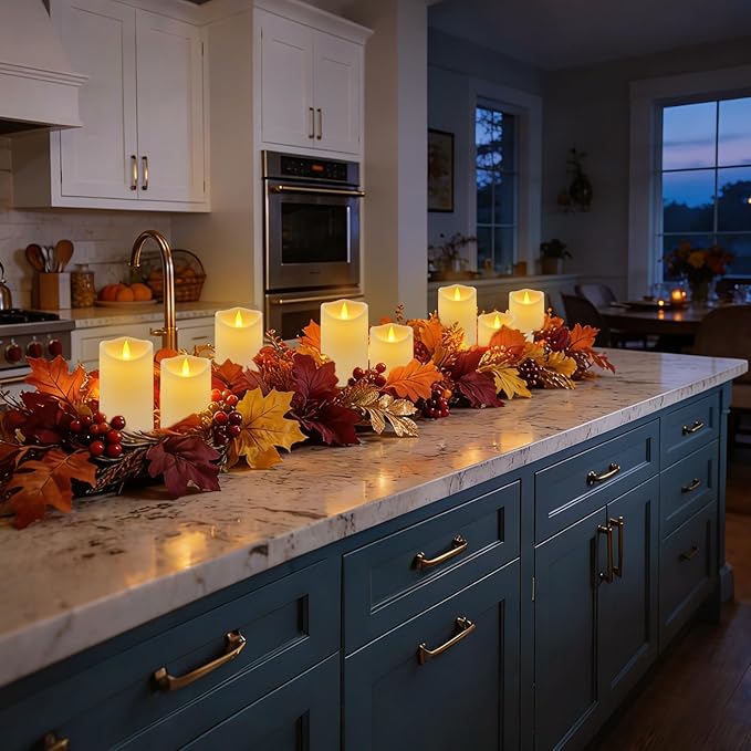 Artmarry Flameless Candles 4" 5" 6" Outdoor Indoor Pillars Battery Operated Flickering Candles Include 8-Key Remote Timer 400+ Hours by 2 AA Batteries (White Candle - Warm Light,3 Pack)