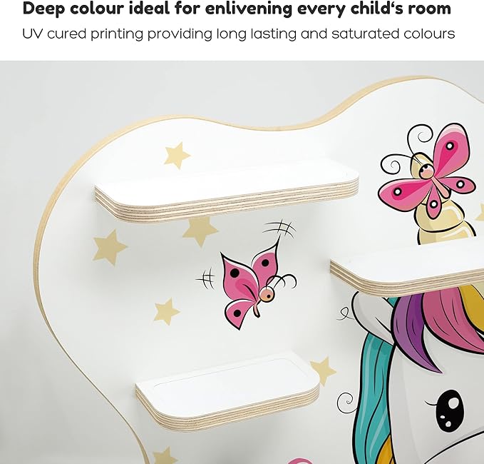 stadtecken Wooden Shelf for Music Box I Suitable for The Toniebox and ca. 50 Tonies I Perfect Storage in The Children's Room I for Setting up or Hanging (Large, Pony)