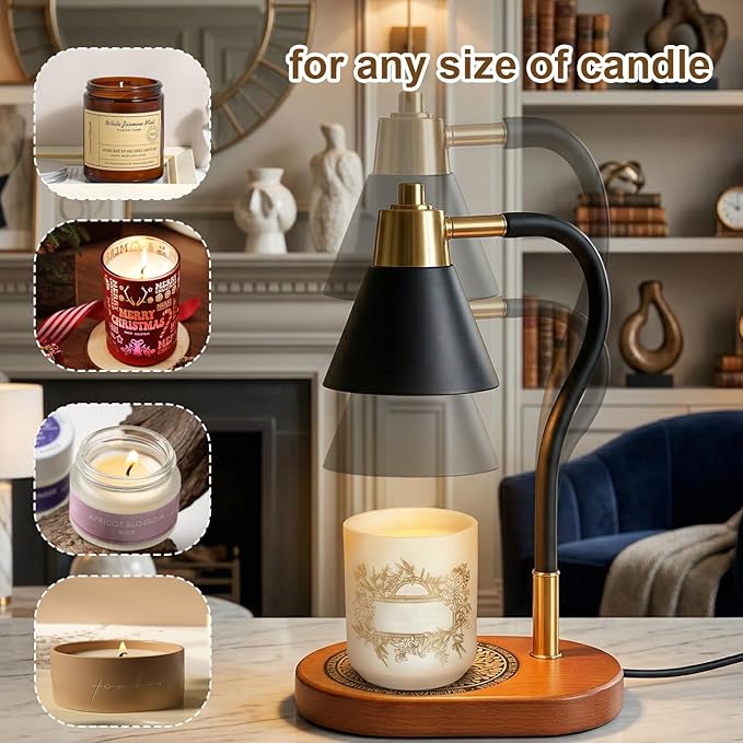 Candle Warmer Lamp with Timer and Wireless Remote Control, Gifts for Women, House Warming Gifts New Home Decor, Adjusting different shapes Adjustable Candle Light, for Jar Candles with 2 * 50W Bulbs