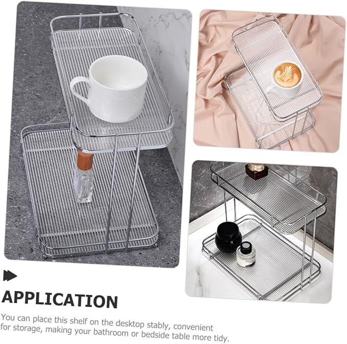 Cabilock 2tier Bathroom Countertop Organizer for Cosmetics Acrylic Storage Shelf Stylish and Sturdy Vanity Rack for Toiletries and Makeup Easy to Clean and Install Space-Saving for Bathroom