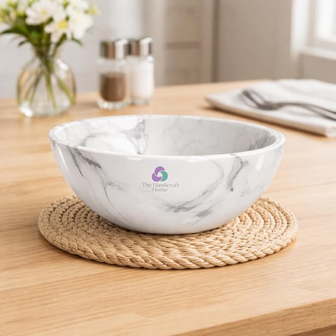 Elegant Handcrafted Resin Bowl – Glossy Amber Finish Decorative & Functional Use | Resin Decorative Bowl Centerpiece Table Decorations, Fruit Basket for Coffee Table, Kitchen Decor (Black & White)