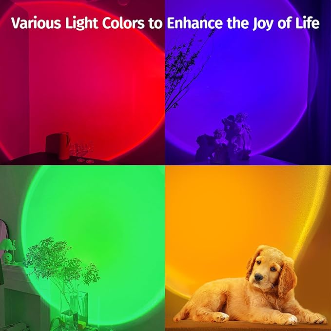 Neroupe Upgraded Sunset Lamp Projector with APP Control, Endless Color Changing Led Lamp Night Light, Mood Lighting Sunlight Sunset Lamps for Bedroom Decor/Room Decor/Living Room/Christmas Gifts/Party