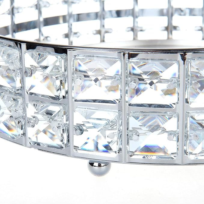 Feyarl Crystal Perfume Vanity Makeup Tray Mirrored Ornate Jewelry Trinket Tray Organizer Sparkly Bling Cosmetic Skin Care Decorative Tray with Glass Bottom Surface for Home Decor Dresser Desktop