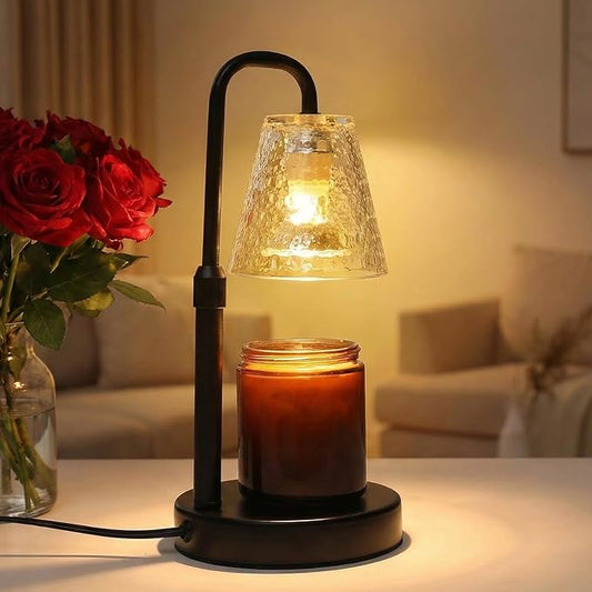 Glimra Candle Warmer Lamp with Timer,Dimmable Candle lamp for Jar Candles,Adjustable Wax Melts Warmer Birthday Gifts,for Mom Women Friend Sister,Office Apartment Dorm Room Home Decor Black