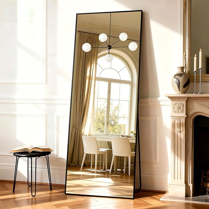 Simple Deluxe Full Length Mirror, 71"×26" Large Floor Mirrors, for Wall Door Bedroom Bathroom Living Room (Black)