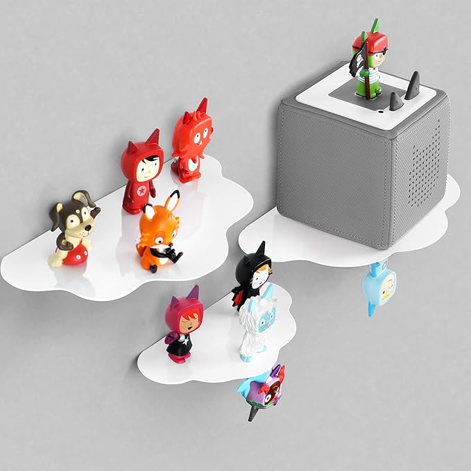 3 × Cloud for TonieBox Storage Organizer Shelf, Magnetic TonieHolder & Tonie Display Stand for TonieBox 1/2, Tonie Storage Rack Holds 60‑70 Tonie Characters