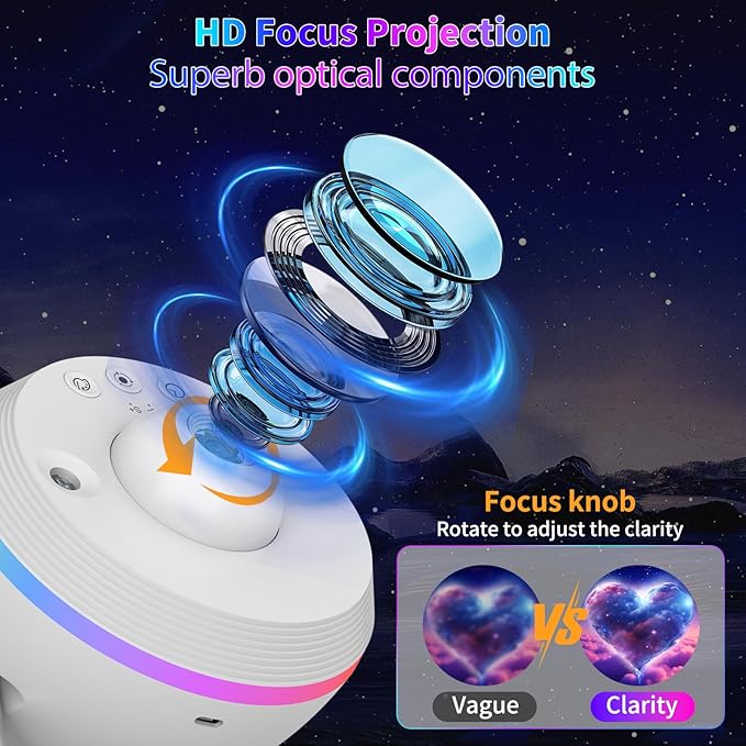 Galaxy Projector, 13 in 1 HD Planetarium Star Projector for Bedroom with Meteor Milky Way, Space Ceiling Starry Night Light Projector for Kid Adult, Led Galaxy Light with Timer, Ideal Gift (White)