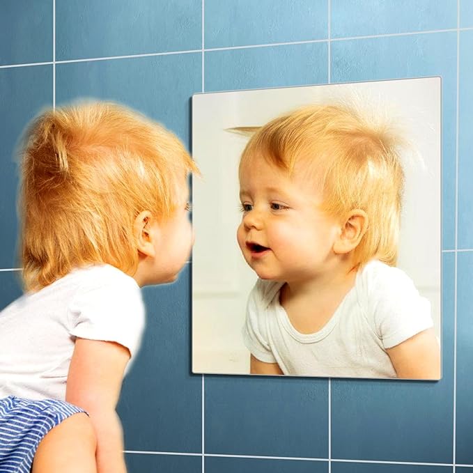 Unbreakable Door Mirror Full Length,Full Body Mirror for Kids, 1PCS x 12 x 12 inch About, Shatterproof Plexiglass Long Mirrors for Bedroom Closet, Children Plastic Mirrors Non Glass Stick on Miroir