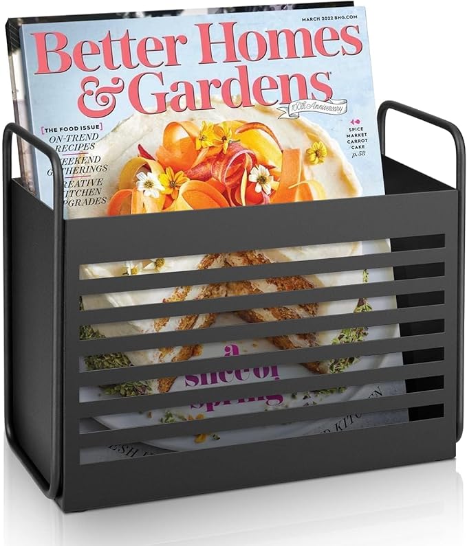 Magazine Holder, Magazine Rack Mail Organizer Folder Organizer Bin for Magazines, Books, Newspapers, Tablets in Home, Office, White