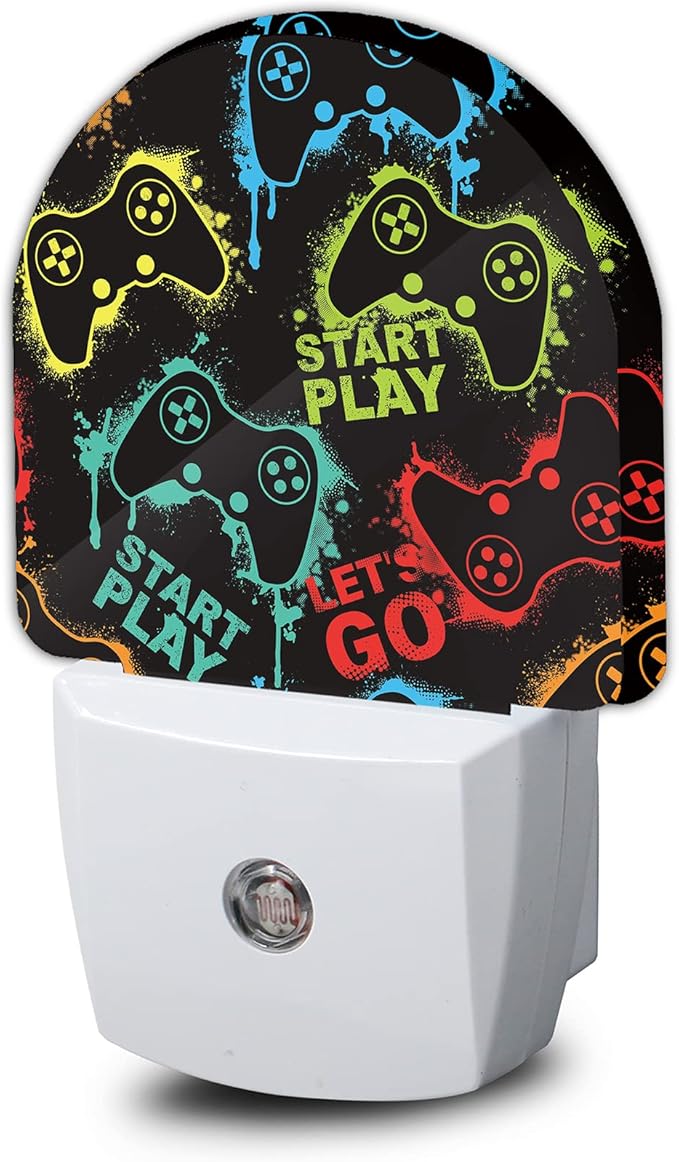 Gampad Gamer Night Light,Night Lights Plug into Wall Decor for Stairway/Hallway/Kitchen,Dusk to Dawn Sensor Nightlights for Boys/Girls/Women/Men Room Gifts