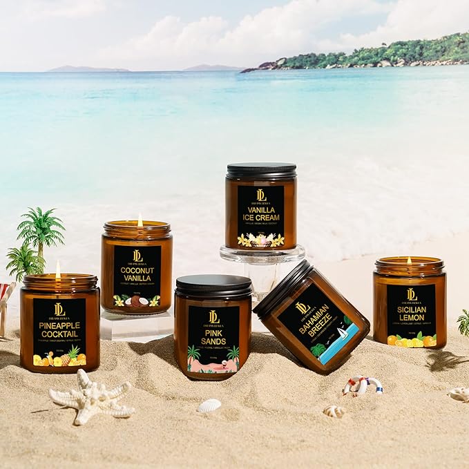 Sicilian Lemon Candles, 7oz Sicilian Lemon Scented Candle, Natural Soy Candles for Home Scented, Long Lasting with 50 Hour Burn Time, Gifts for Men Women