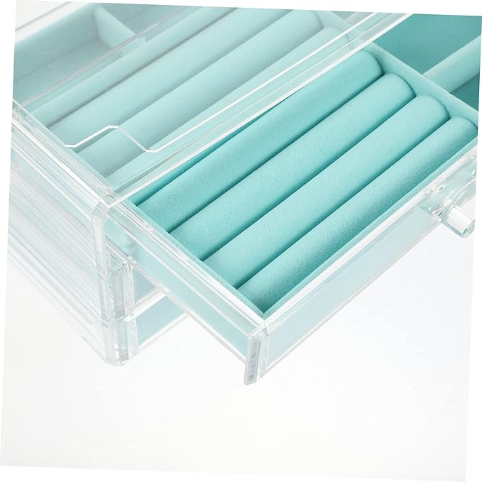 BESPORTBLE Multi Layer Makeup Organizer and Jewelry Storage Box Earring Organizer for Necklaces and Rings Elegant Display Holder for Home Decor