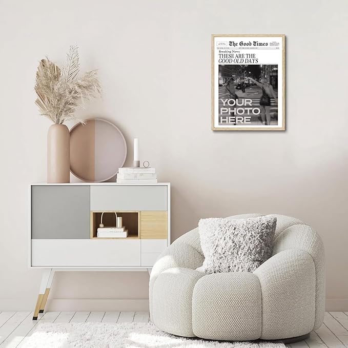 Bwodke OAK Wood Framed Wall Art Women Search for Where Men Get the Audacity Canvas Art Vintage Newspaper Pictures Wall Decor Trendy Prints Retro Artwork for Girly Dorm Bedroom 12"x16"