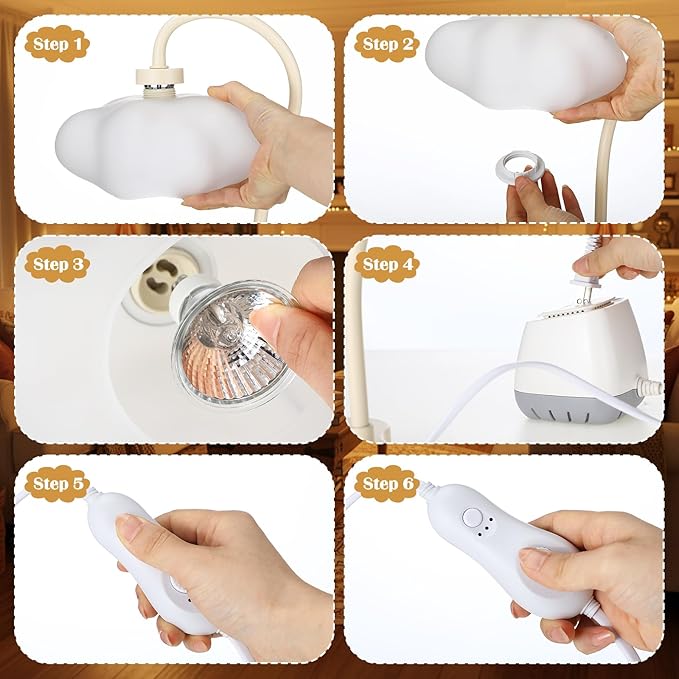 Glooglitter Cloud Candle Warmer Lamp with Timer Dimmer Mother's Day Cute Warming Lamp Adjustable Wax Melt Light Bedside Table Scented Wax Light for Bedroom House Birthday Gift for Women