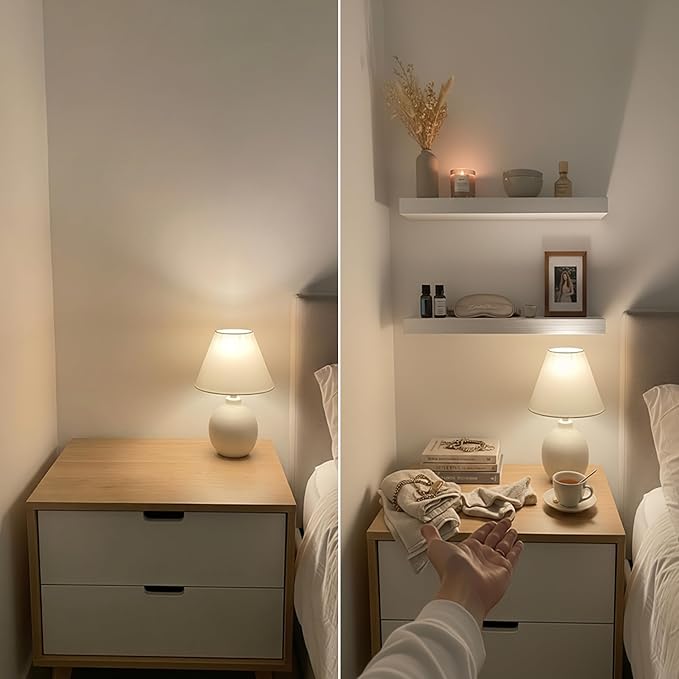 BAOBAB WORKSHOP Solid Wood Floating Shelves for Wall 12 Inch Wide, Small Wooden Shelf Bathroom Thick, White Floating Shelves for Room Wall Mounted Kitchen, White Finish, 12W × 6.7D, Set of 2