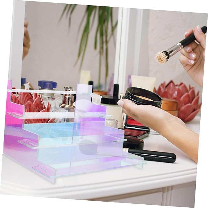 Transparent Acrylic Perfume Organizer Colorful Makeup Nail Polish Display Stand Versatile Riser for Home Decor Action Figures and Desserts
