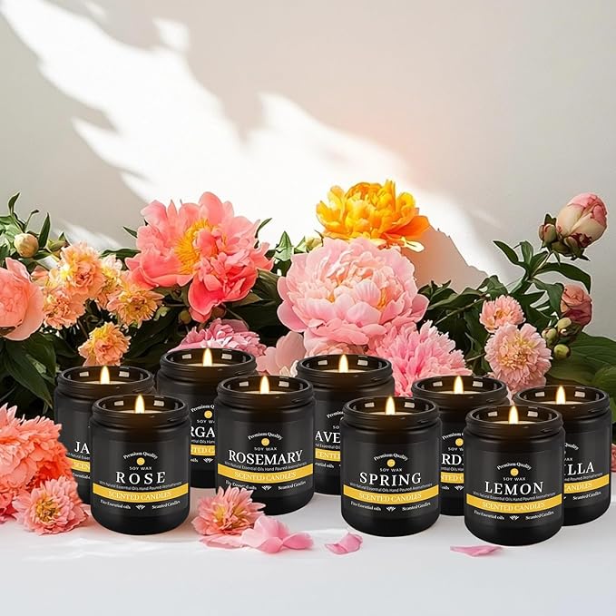 YOROXRG 9Pack Candles for Home Scented, Aromatherapy Candles Gifts Set for Men Candles Set, 63 oz 450 Hour Long Lasting Candles,Gifts for Mens Birthday,Christmas,Thanksgiving Anniversary Present