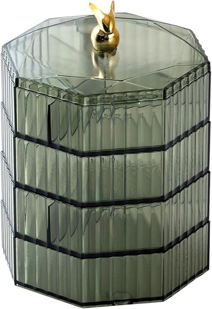 Jewelry Organizer with Handle, 4-Layer Acrylic Jewelry Box, Clear Jewelry Boxes for Women Girls, Make up Earring Organizer, Jewelry Storage Holder